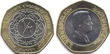 coin Jordan 1/2 dinar 2000