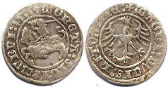 moneta Litwa pół grosza 1511