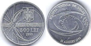 coin Romania 500 lei 1999
