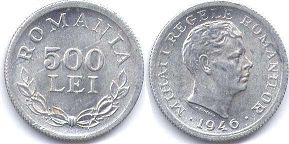 coin Romania 500 lei 1946