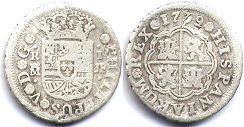 coin Spain silver 1 real 1739