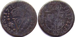 moneda Valencia Seiseno (6 maravedi) 1710