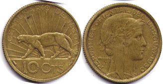coin Uruguay 10 centesimos 1930