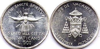 coin Vatican 500 lire 1978
