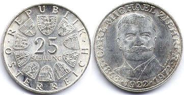 coin Austria 25 schilling 1972