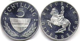 coin Austria 5 schilling 1968