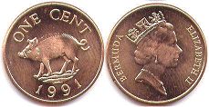coin Bermuda 1 cent 1991