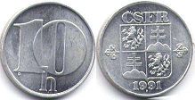 coin Czechoslovakia 10 haleru 1991