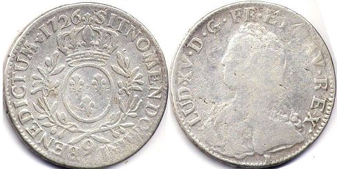 moneda Francia 1 ecu 1726