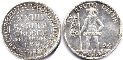 coin Brunswick-Luneburg-Calenberg 24 mariengroschen 1713