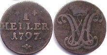 coin Hesse-Cassel 1 heller 1797