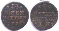 Münze Braunschweig-Wolfenbüttel denier (1/3 Pfennig) 1758
