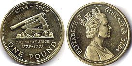 coin Gibraltar 1 pound 2004