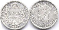 coin Guyana 4 pence 1944
