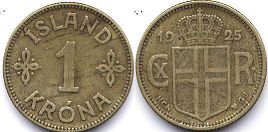 coin Iceland 1 krona 1925
