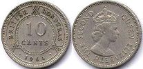 coin British Honduras 10 cents 1961