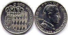 coin Monaco 1/2 franc 1975