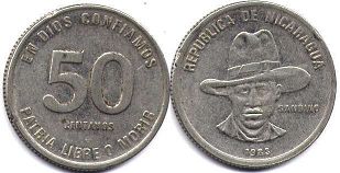 moneda Nicaragua 50 centavos 1983