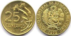 moneda Peru 25 centavos 1972
