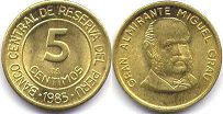 moneda Peru 5 centimos 1985