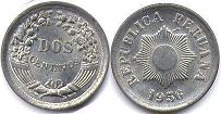 coin Peru 2 centavos 1956