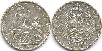 moneda Peru 1/2 sol 1923