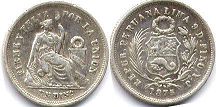 moneda Peru 1 dinero 1875