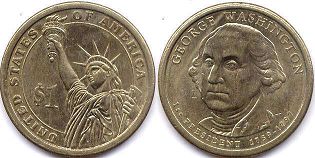 moneda Estados Unidos 1 dollar 2007 Washington