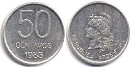 moneda Argentina 50 centavos 1983