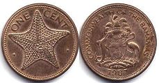 coin Bahamas 1 cent 1987