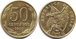 moneda Chilli 50 centavos 1979