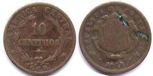 coin Costa Rica 10 centimos 1929