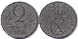 mynt Danmark 2 öre 1942