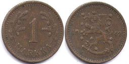 mynt Finland 1 markka 1942