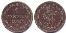 coin Mecklenburg-Schwerin 1 pfennig 1872