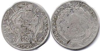 Münze Bamberg 20 kreuzer 1766
