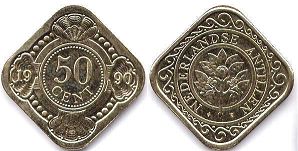 coin Netherlands Antilles 50 cents 1990