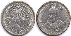 moneda Nicaragua 10 centavos 1972
