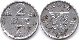 coin Norway 2 ore 1944