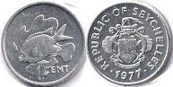 coin Seychelles 1 cent 1977