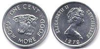 coin Seychelles 1 cent 1972
