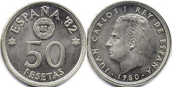 moneda España 50 pesetas 1980 Campeonato mundial de futbol