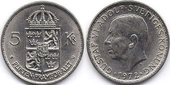 mynt Sverige 5 kronor 1972