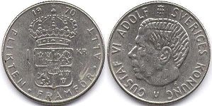 coin Sweden 1 krona 1970
