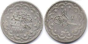 coin Turkey - Ottoman 5 kurush 1886