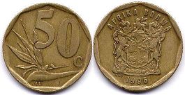 coin South Africa 50 cents 1996
