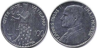 moneta Vatican 100 lire 1980