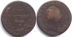 coin RDR Austria 1/2 kreuzer 1781