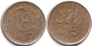 mince Czech 10 korun 2000