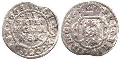 mynt Danmark 2 skilling 1663